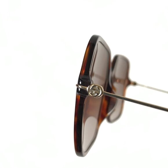 Gucci Oversized Square Sunglasses Womens Brown Plastic Gradient GG 1267S Case main image 12